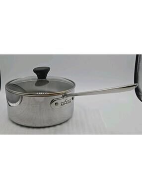 All-Clad Stainless Steel 2.5 Quart 8” x 3.75" Saucepan With Clear Lid